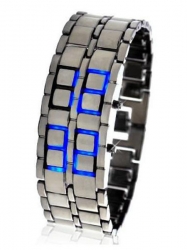 LED hodinky modré